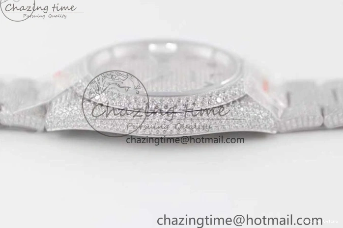 0212 Datejust 41 SS Full Diamonds TWF 1:1 Best Edition Arabic Markers Dial on Bracelet A Sporty 2395